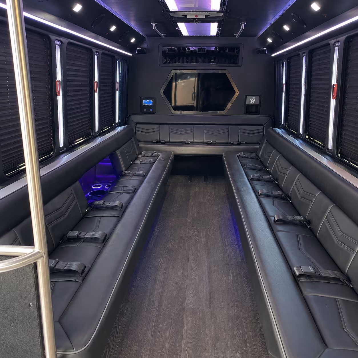 sandy springs 18 passenger party bus interior