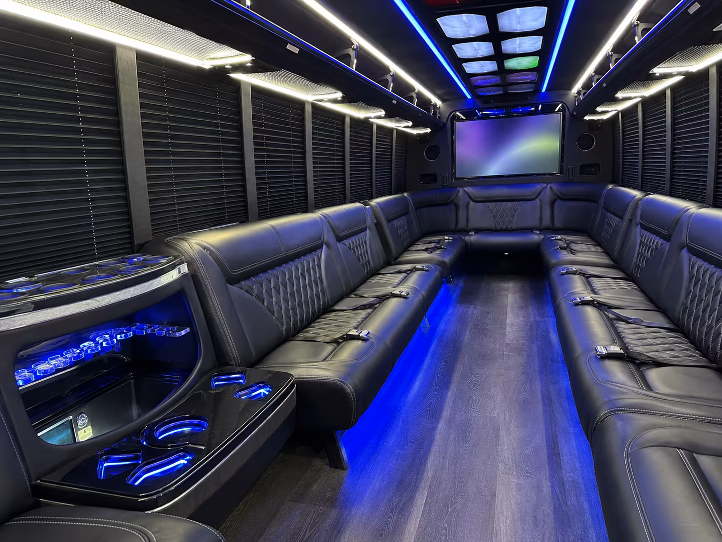 sandy springs 20 passenger party bus inside