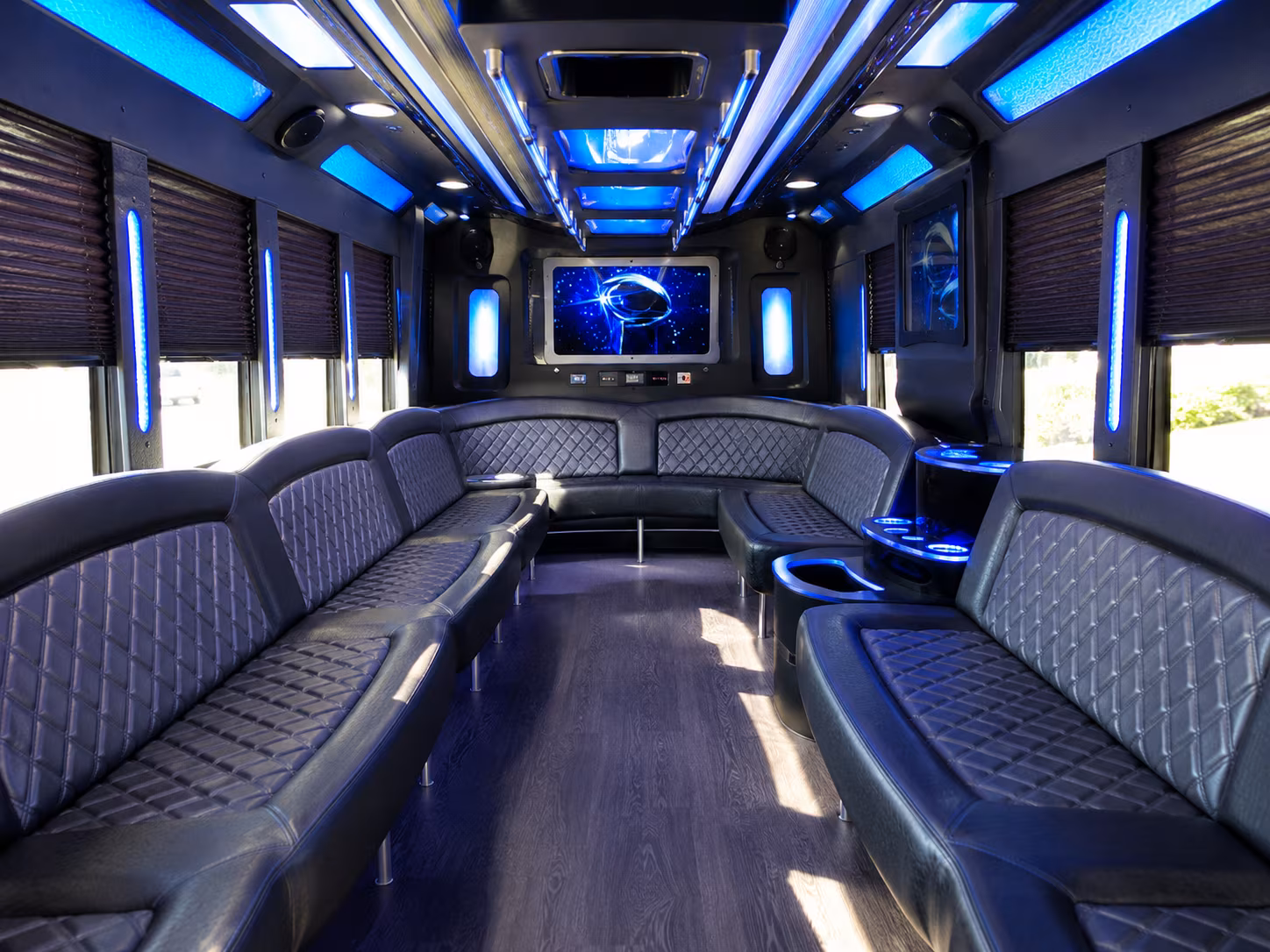 sandy springs 28 passenger party bus inside