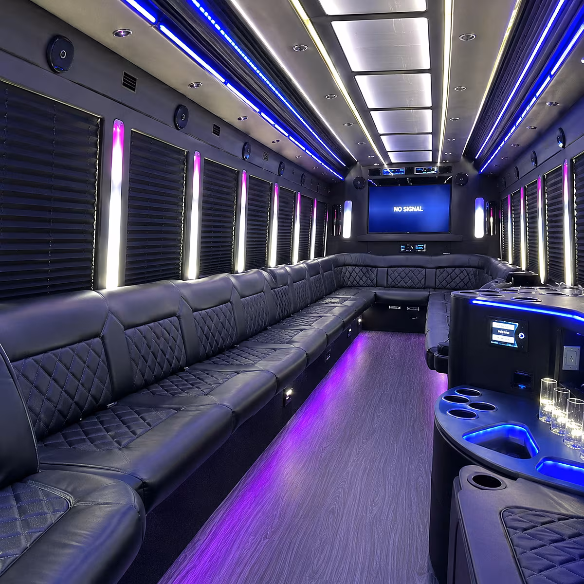 sandy springs 30 passenger party bus inside