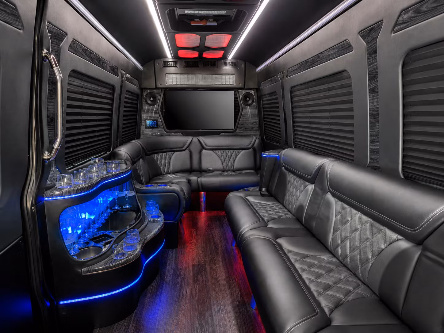 sandy springs 30 passenger party bus interior