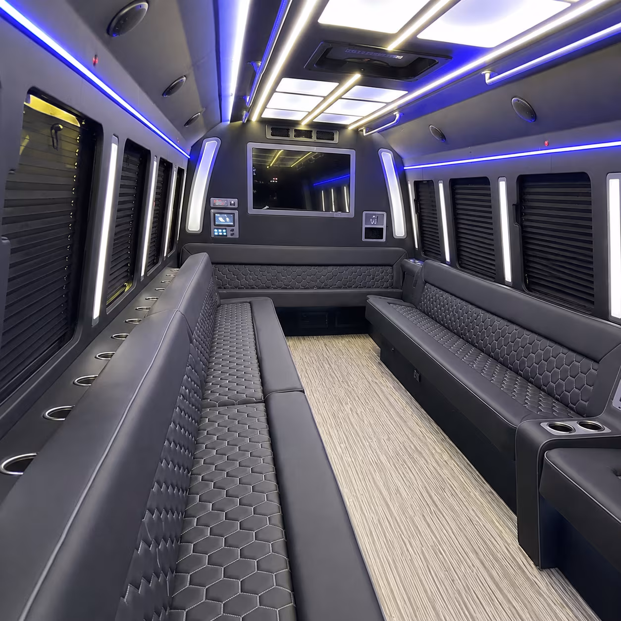 sandy springs 40 passenger party bus inside