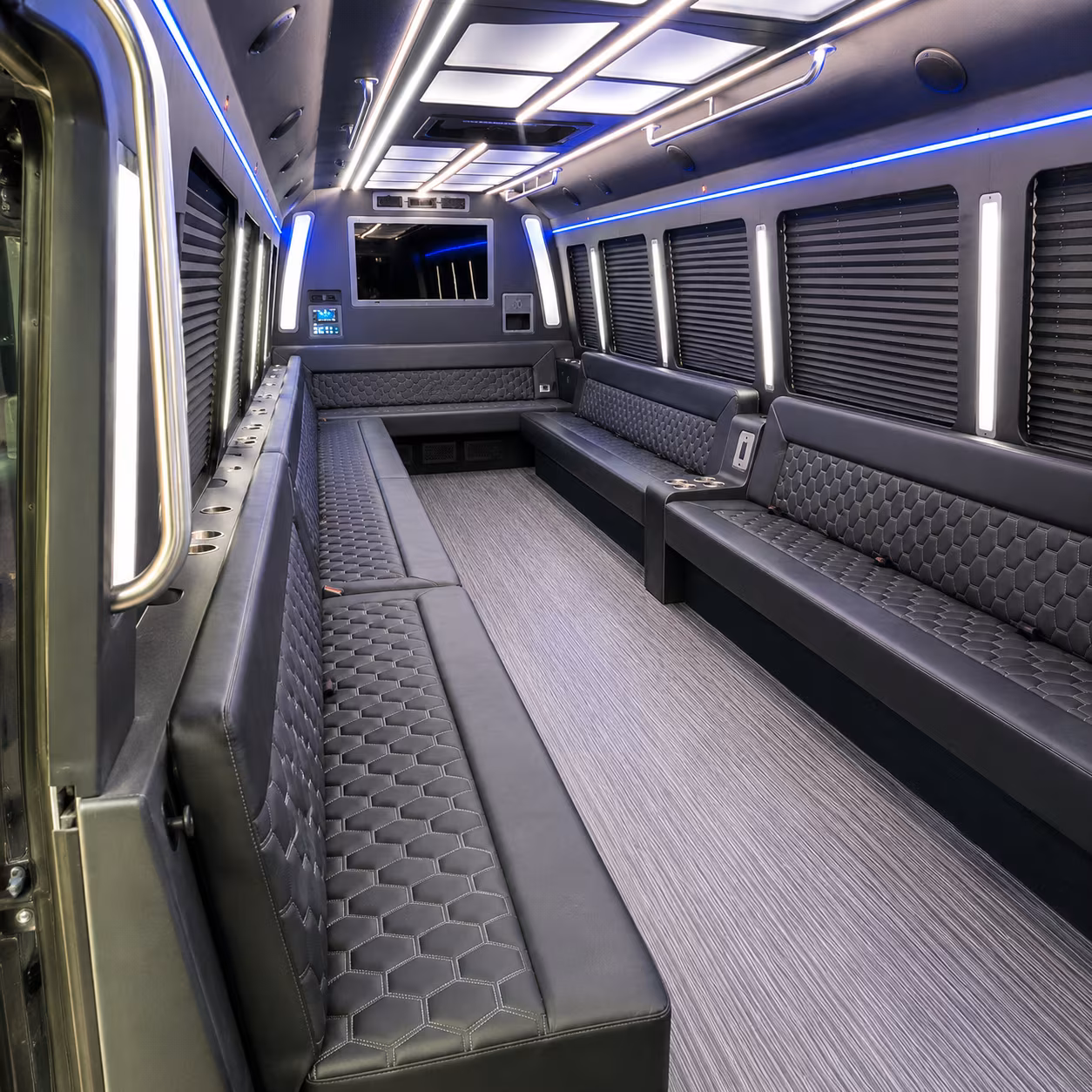 sandy springs 40 passenger party bus interior