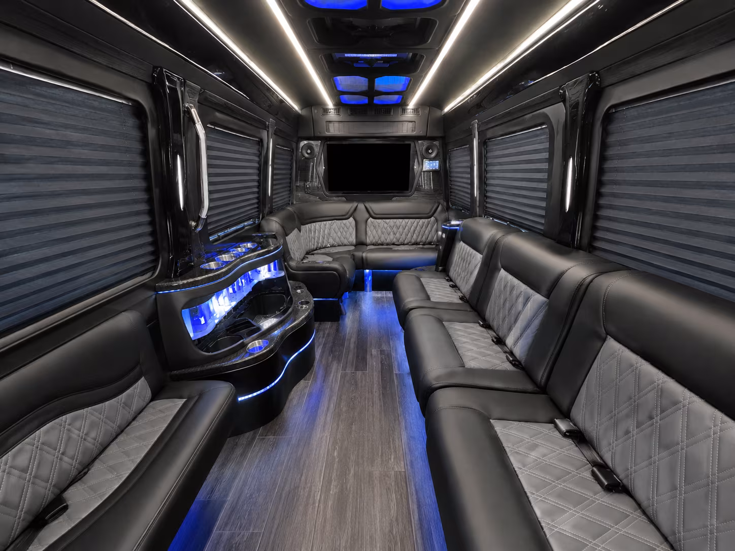 sandy springs 50 passenger party bus interior