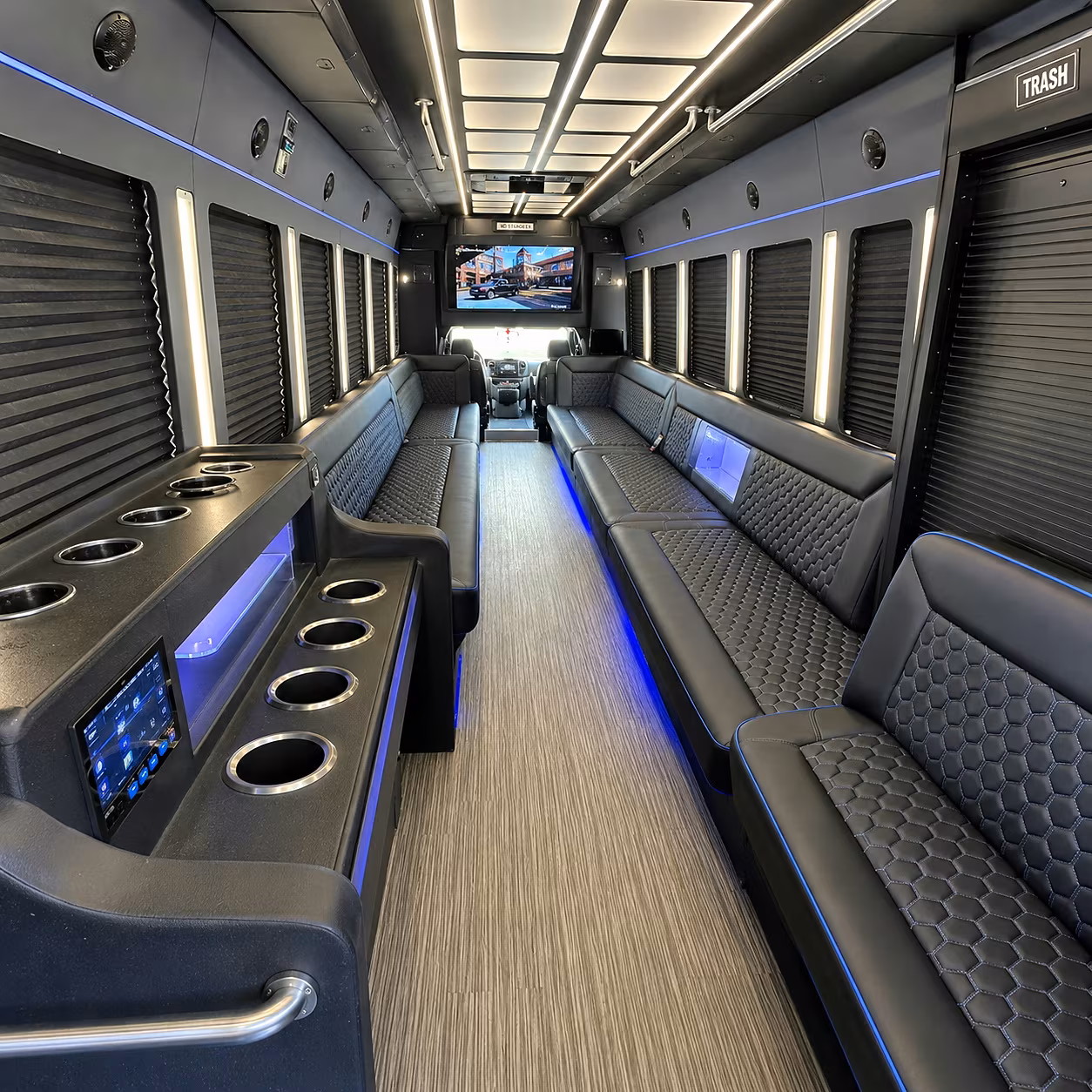sandy springs party bus rental interior